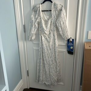 ASTR The Label Blue and White Floral Audette Dress